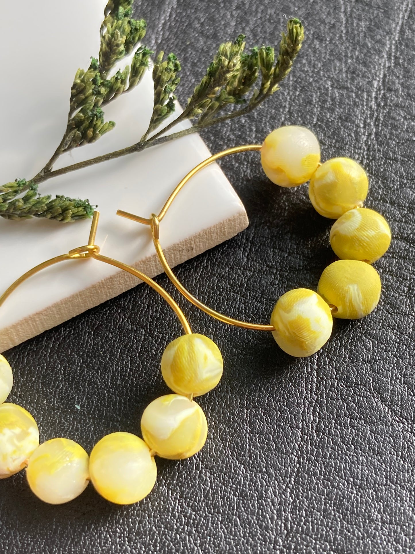 Lime bead earrings