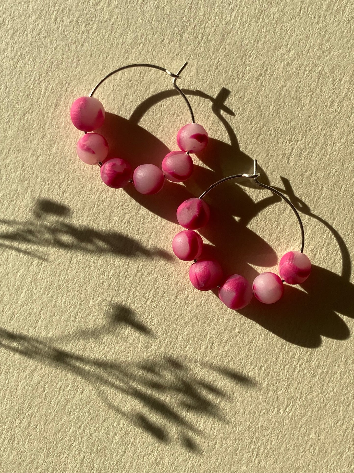Pink beads earrings