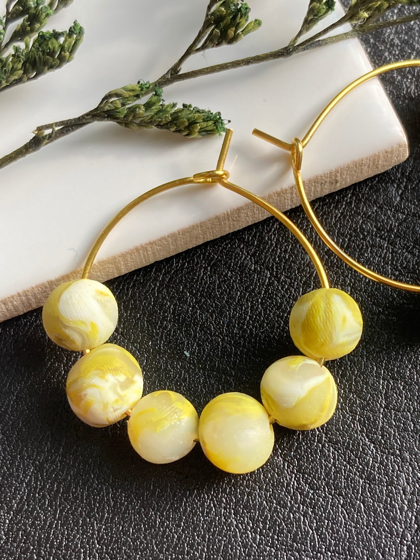 Lime bead earrings