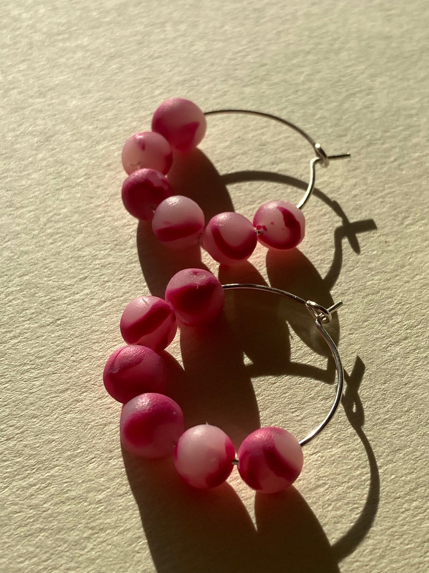 Pink beads earrings
