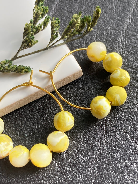 Lime bead earrings