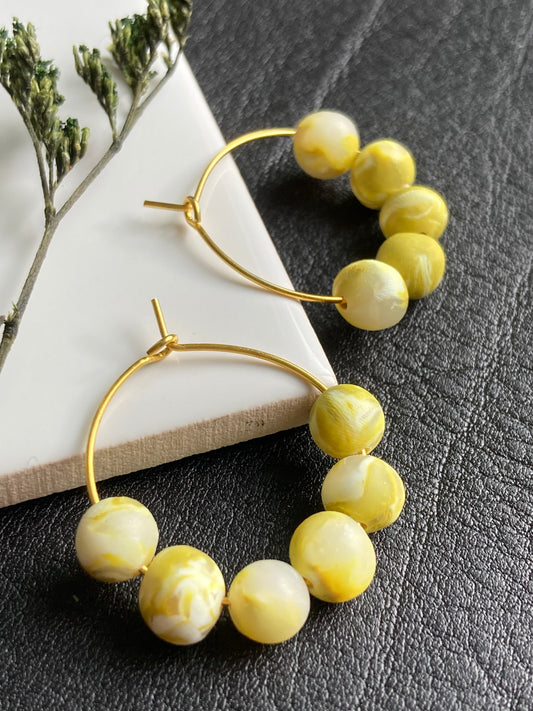 Lime bead earrings
