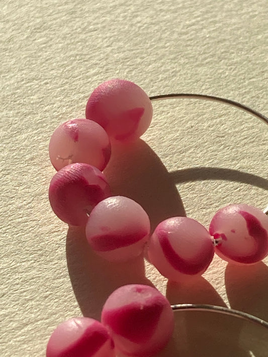 Pink beads earrings